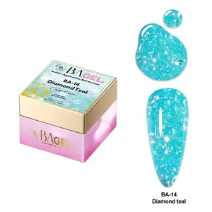 BA.GEL Paris French Collection BA-14 Diamond Teal Lightweight Builder Gel for Nail Art & Manicure 50ml EU Compliant HEMA-Free TPO-Free
