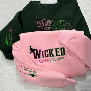 Wicked Changed for Good Embroidery Hoodie, Wicked Fan Gift Sweatshirt, Defy Gravity Sweatshirt, Wizard of Oz , Broomstick Magic Sweater