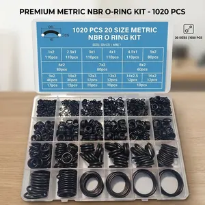 1020/225 PCS High Quality O Ring Kit 20 Size Nitrile Rubber O Ring Assortment Set for Car Auto Vehicle Repair Faucet Plumbing Air or Gas Sealing Connections Resist Oil and Heat