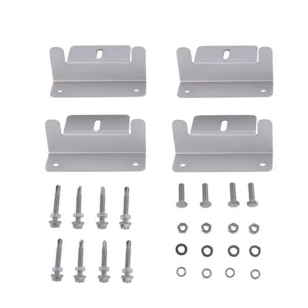 AIMS Power Aluminum Solar Panel Z-Bracket Mounting Full Kit - 4-Piece, Universal Size for Rigid Frames, Heavy-Duty Clamps