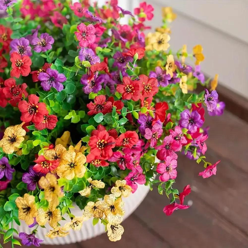 Artificial Flowers, Artificial Plants, 12 pcs/set, UV Resistant Realistic Textures, Spring/Summer Decoration Home Garden Outdoor Decorative Flowers SummerVibes