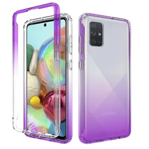 Luxury Hybrid Colorful Gradient Transparent Fashion Cute Skin Cover Case Compatible With Samsung Galaxy A51 / Samsung Galaxy A51 5G Accessories Devices