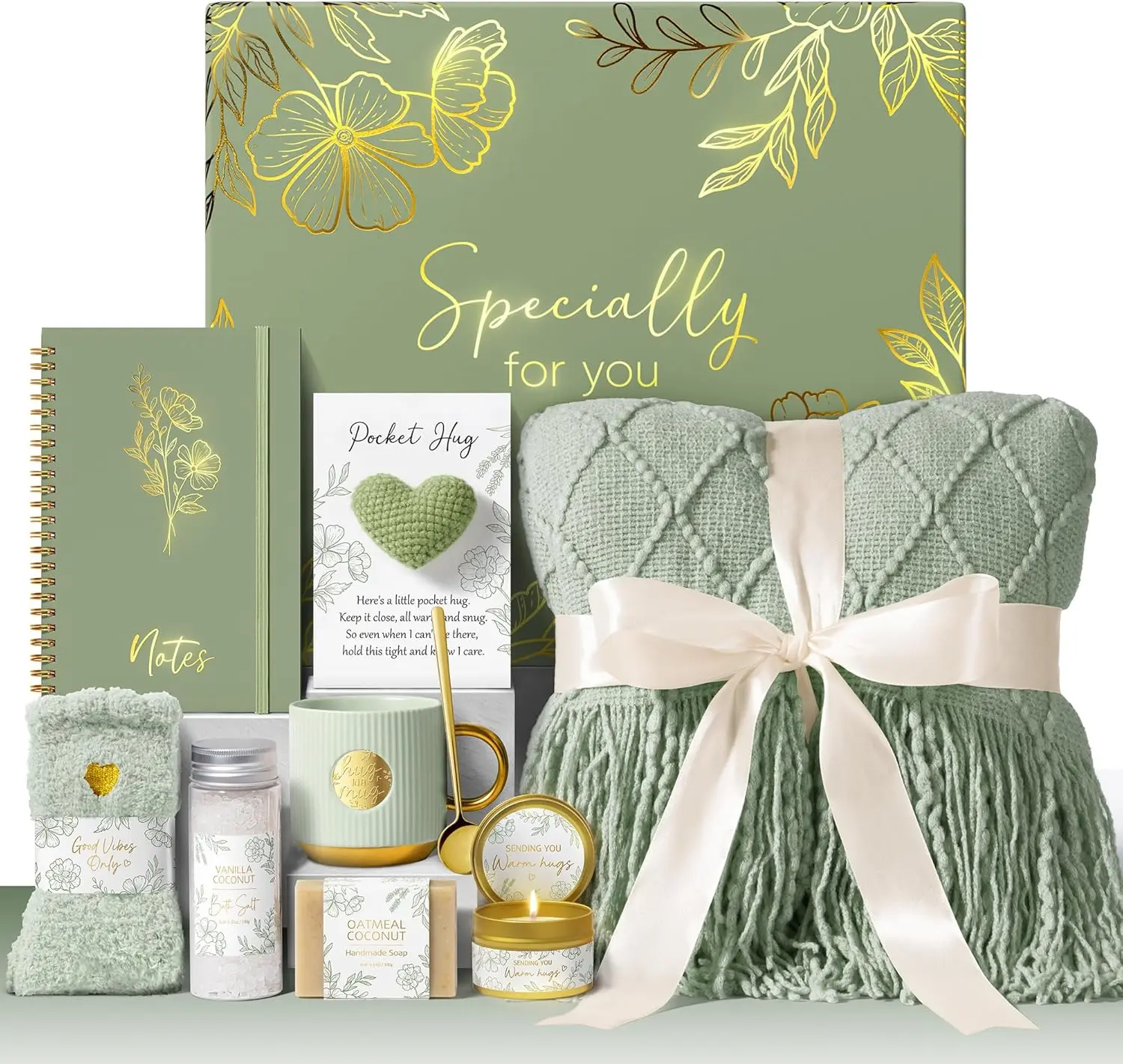 Self Care Gifts for Women Get Well Soon Gift Baskets, Birthday Gifts for Women Spa Basket Care Package, Sympathy Inspirational Thinking of You Unique Gift Set for Mom Her Wife Girlfriend Sister Friend