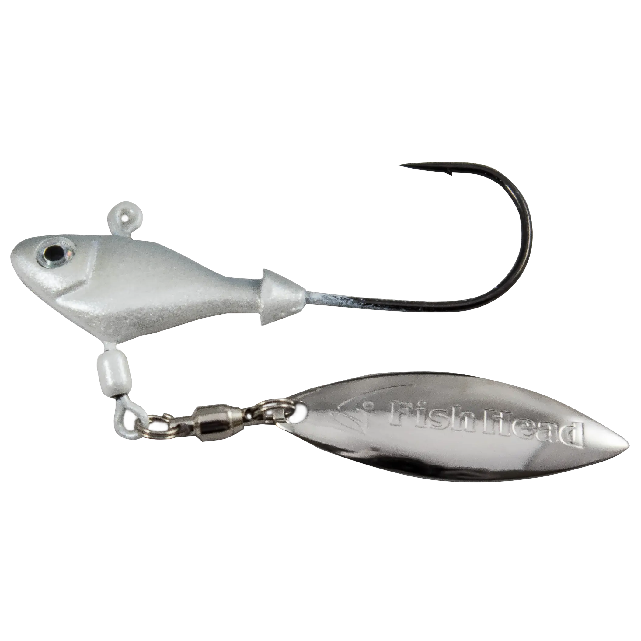 Fish Head Underspin Jig with Realistic Paint, 3D Holographic Eyes, and Sharp Hook - Versatile Lure for Any Water Depth and Actively Feeding Schools, Fishing Fish Head Spin Underspin Jig, Fluke-Style, Original Underspin Jigs, Pairs With Paddle Tail