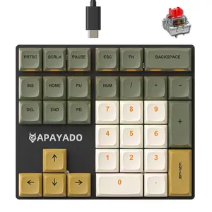 APAYADO 33-key Mechanical Number Keyboard, USB Wired Keyboard, Financial Accounting Special External Small Keyboard for Computer Office