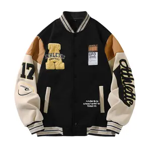 Embroidered jacket suitable for autumn and winter wear, featuring letter print design