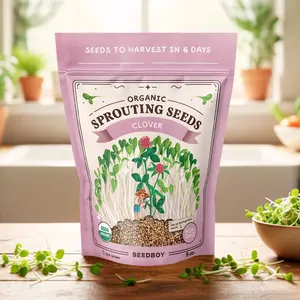 Clover Sprouting Seeds, Organic & Non-GMO - 8 oz Bag
