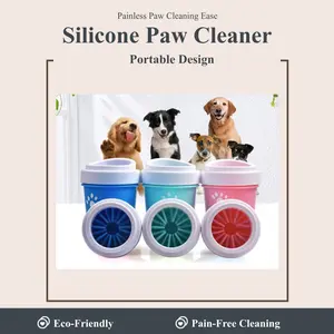 Quick Clean Pet Paw Washer Silicone Dog Foot Scrubber Tool Easy to Use & Carry Safe Painless Environmentally Friendly Bristles Portable Design Eco-Friendly Pain-Free Cleaning