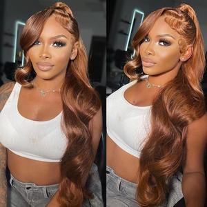 TikTokShopBlackFriday Bling Hair 180% Chocolate Brown Wigs Body Wave Brazilian Human Hair For Women 13x4 13x6 HD Transparent Lace Front Human Hair Wig Pre plucked Natural Hairline 30 32 Inch