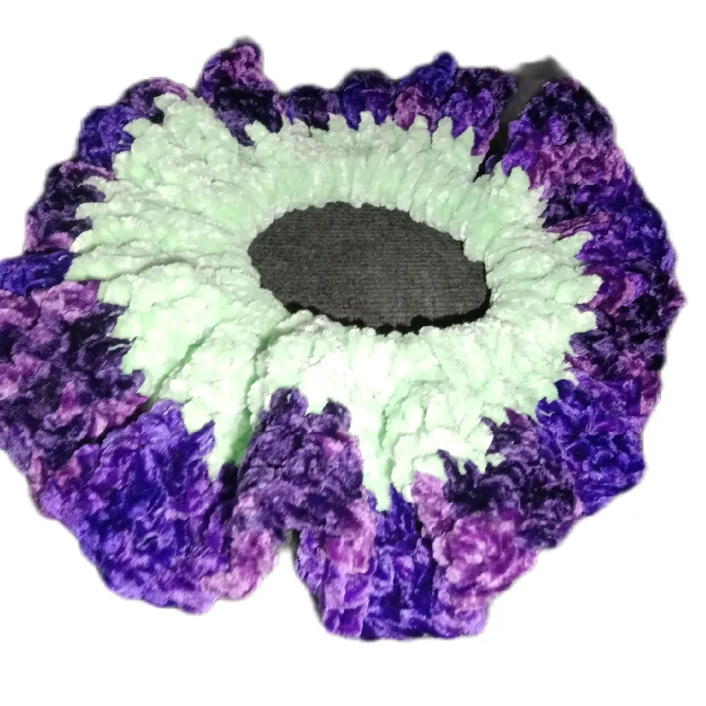 Big Crochet Hair Scrunchies Mint Green and Purple Soft Stylish and Comfortable Hair Accessory for Everyday Use