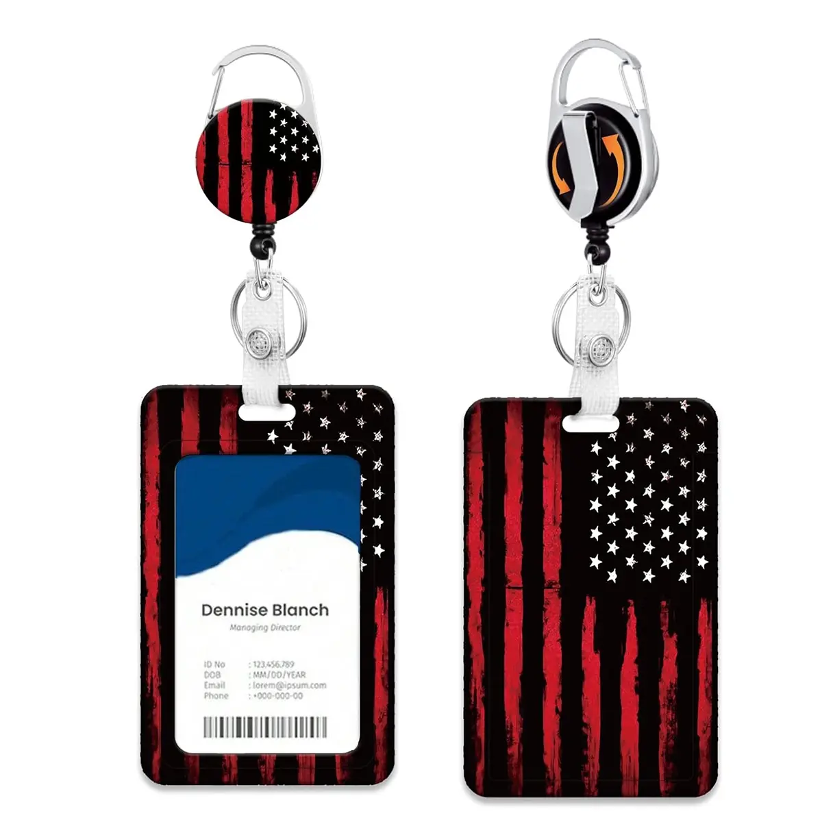 Teacher ID Badge Holder Set, Star Design, Expandable Durable Keychain Clip, 360 Degree Rotating Buckle, Retractable Badge Holder, Nursing Student Badge Reel, Ideal for Nurses & Students