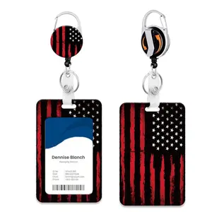 Teacher ID Badge Holder Set, Star Design, Expandable Durable Keychain Clip, 360 Degree Rotating Buckle, Ideal for Nurses & Students