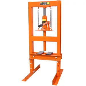 6 Ton Hydraulic Press, Benchtop Hydraulic Shop Press, H-Frame Garage Floor Press with Press Plates, Adjustable Working Table Height, orange
