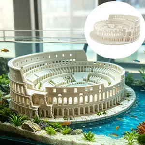 Aquarium Colosseum Decor, Roman Colosseum Fish Tank Ornament, Aquatic Pet Hideout, Freshwater & Saltwater Aquarium Decoration, Fish Tank Decorations
