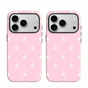 Pink Star Pattern Phone Case — Compatible with Samsung S26/S25/S24/S23/S22/S21 and iPhone 17/16/15/14/13/12/11 Phone Cases. Stylish, durable, and unique. A perfect gift for loved ones.