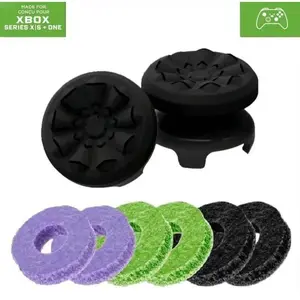 Precision Rings Thumbsticks Aim Boost Kit for PlayStation 5 (PS5) Controllers Accessories | Purple-Black Thumbsticks | Silicione Rubber 6 Pcs Precision Rings joystick ps5 joystick fps thumbsticks player controller