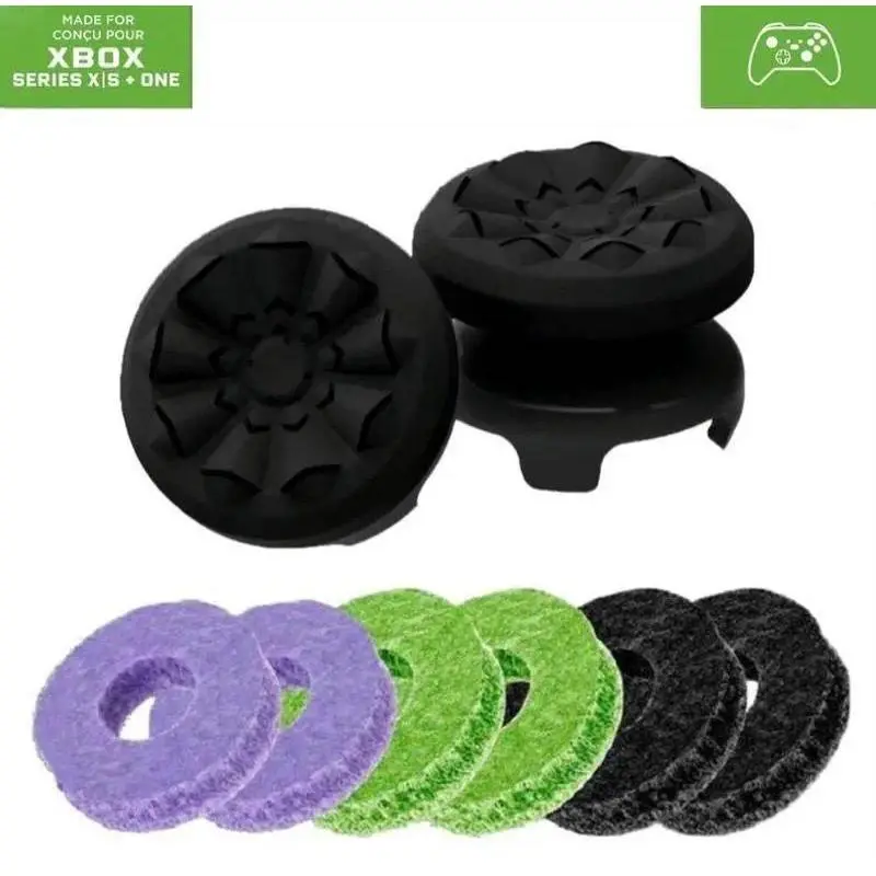 Precision Rings Thumbsticks Aim Boost Kit for PlayStation 5 (PS5) Controllers Accessories | Purple-Black Thumbsticks | Silicione Rubber 6 Pcs Precision Rings joystick ps5 joystick fps thumbsticks player controller