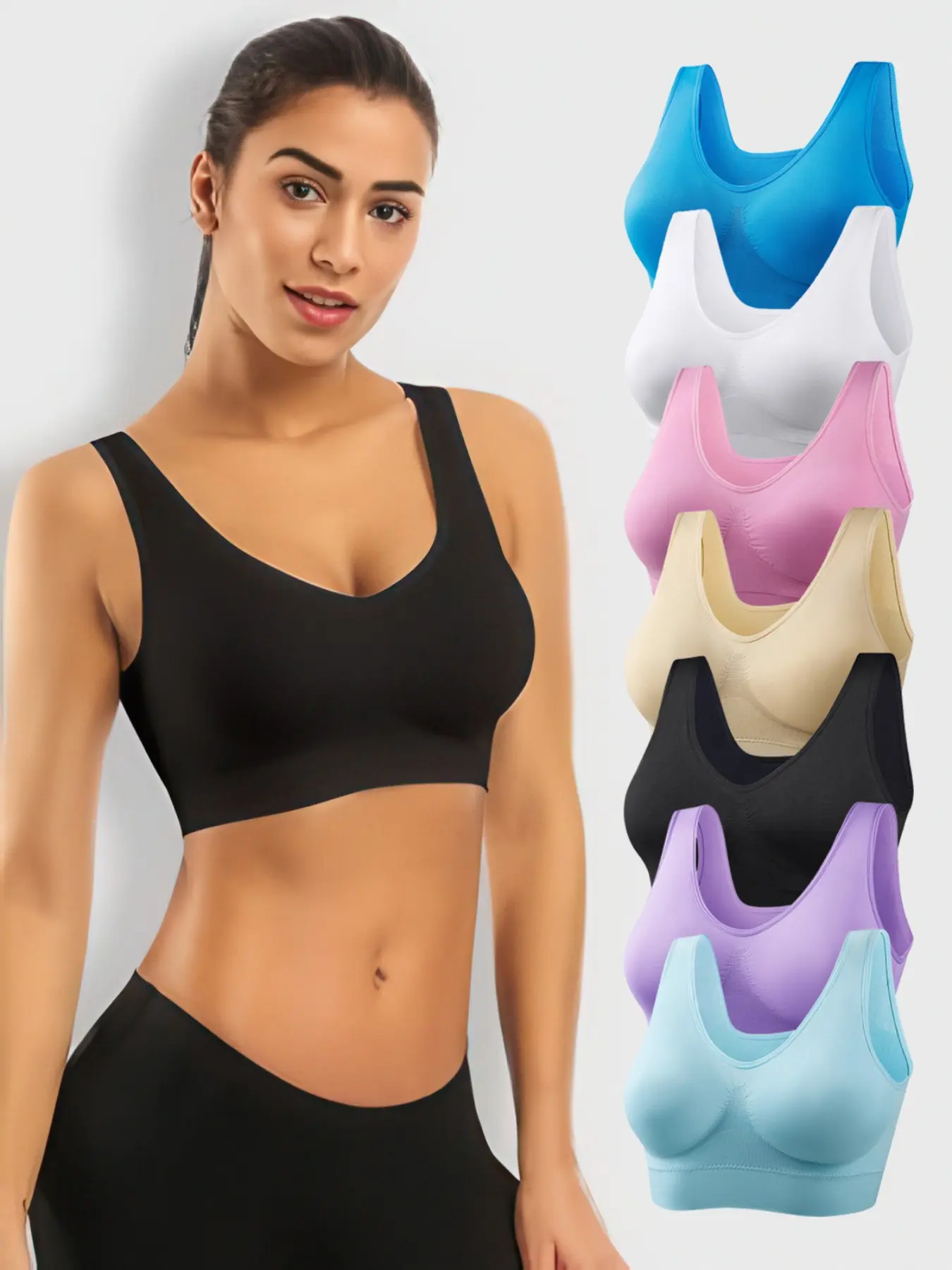 Women's Wireless Backless Unlined Bra, Comfortable Breathable Seamless Cropped Underwear, Daily Use, All Seasons Wear, Essential Women's Lingerie, Seamless Bras