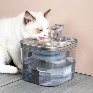 2L Cat Water Fountain, Automatic Water Feeder, Smart Pet Water Fountain with Filter Element, Visual Water Level Pet Drinking Fountain, Pet Feeding Supplies for Cats and Dogs