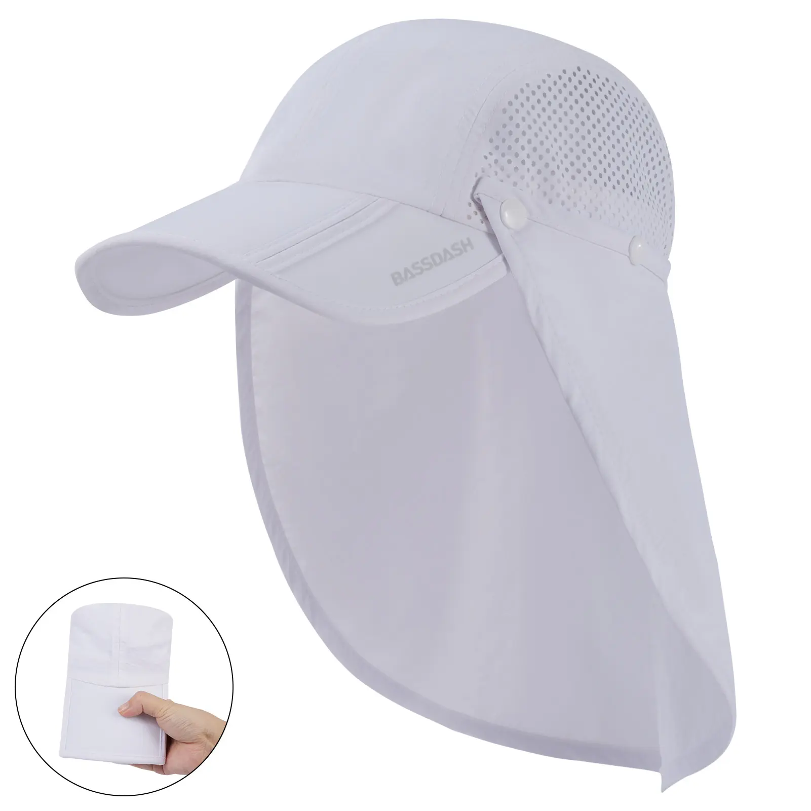 White with Foldable Brim