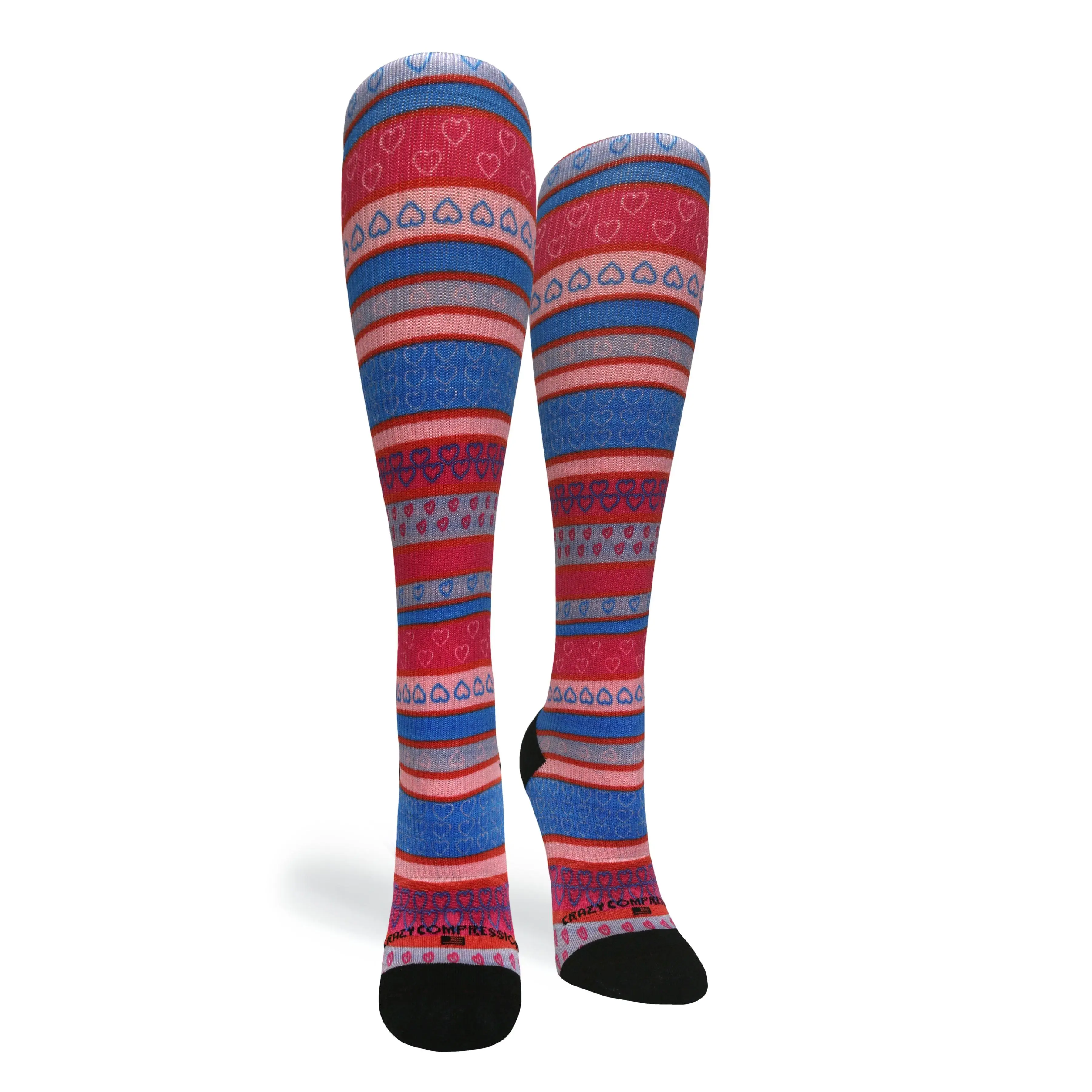Striped Hearts - (Standard & Extra Wide)