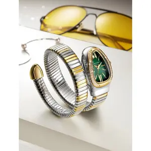 Women's Elegant Snake-Design Rhinestone Quartz Watch, Fashionable Rhinestone Watch for Women and Girls, Trendy Versatile Exquisite Birthday Gift