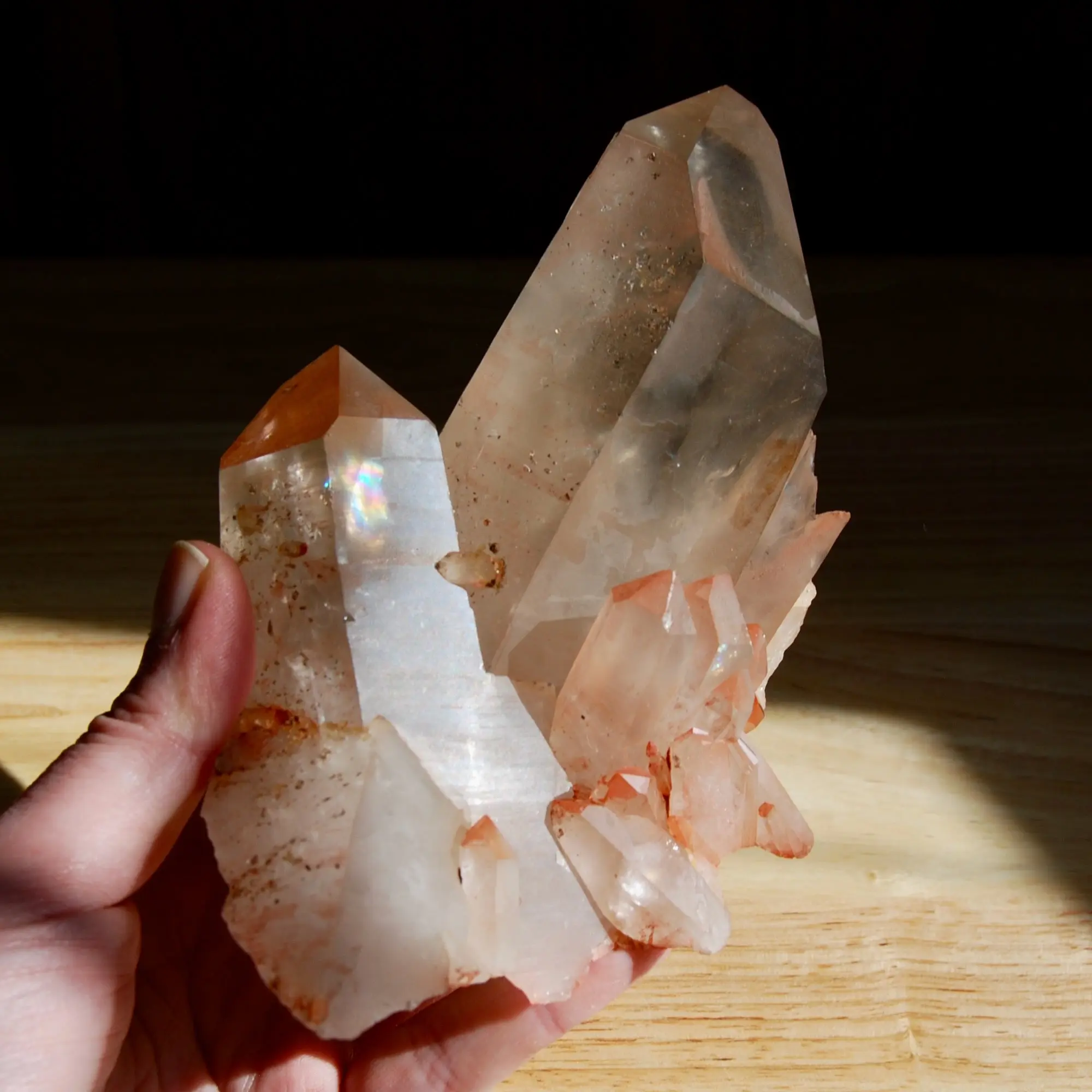 6.5in 1.5lb Pink Shadow Smoky Lemurian Seed Quartz Crystal Starbrary Cluster, Brazil