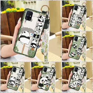 Cartoon Kickstand Phone Case For Samsung Galaxy M51/SM-M515F/DSN Shockproof Cute protective panda Silicone Durable Lanyard Soft case Phone Holder Wristband Back Cover ring