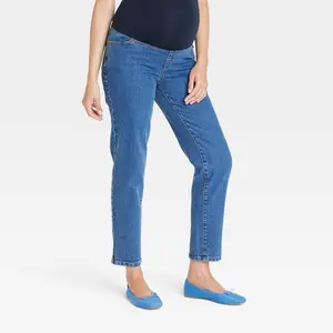 Over Belly High-Rise 90's Straight Maternity Pants - Isabel Maternity by Ingrid & Isabel