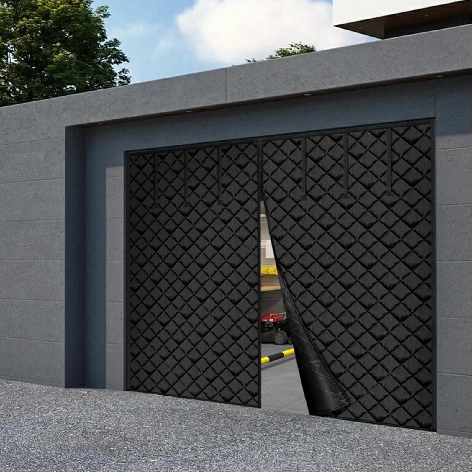 【summerfinds】VEVOR Garage Door Screen for Winter, 10x8FT, Garage Door Insulation Kit, Magnetic Thermal Insulated Door Curtain with 300D Oxford Fabric Heavy Duty Weighted Bottom, Easy Assembly for Garage Door
