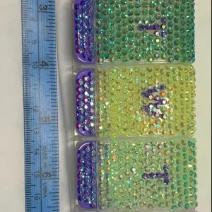 Rhinestone pill organizer Plastic With Lid