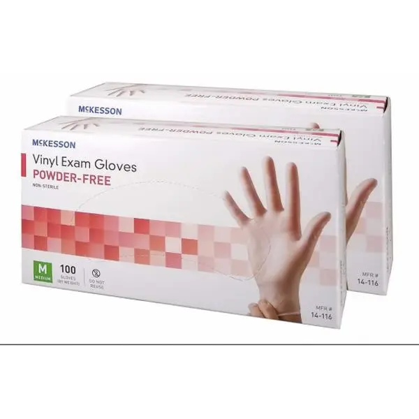 McKesson Gloves –  | Size: Large | Disposable Gloves | Powder-Free, Latex-Free | Salon, Medical & Cleaning Use, Heavy Duty Clean up Gloves Vinyl Examination