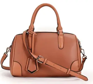 Retro caramel Boston bag — commuter handbag/crossbody