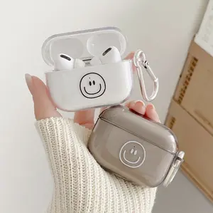 Smiley Face AirPods Case, Cute Headphone Accessories, Music, Gifts for Her, Happy, Kids, Kawaii, Keychain, Christmas, Birthday, Valentine's Day, Fun