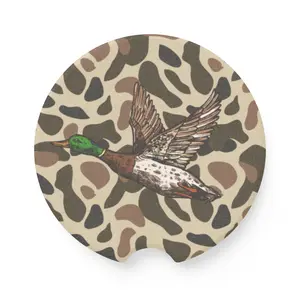 Camo Soapstone Car Coaster: Duck Hunting Gift, Truck Decor