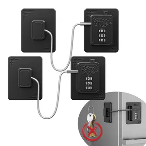 2 Pack Refrigerator Locks With 3 Digit Code  Easy Install Fridge Lock Combination Freezer Proof Cabinet For Refrigerators Drawers Closets Windows (black)