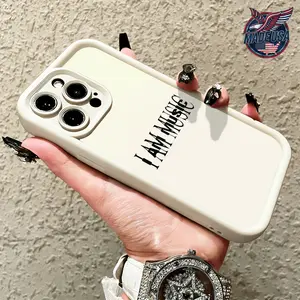 Cool I Am Music Typography Aesthetic Quote Pattern for iPhone 17 16 15 14 Pro Max 13 12 11 Air XR XS Plus Slim Shockproof Protective TPU Case