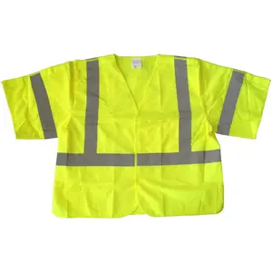 Boston Industrial High Visibility Reflective Class III Ansi Safety Vest Tear Away Vest