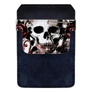 DekoPokit™ Leather Bottle Opener Pocket Protector with Designer Flap - Grungy Skull and Roses, Kitchen Utensil for Bar Use, Utensils