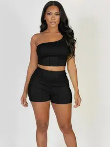Midnight Muse One-Shoulder Set