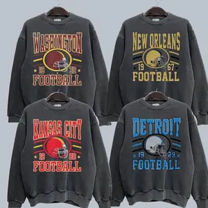 All 32 Teams Football Sweatshirt - Dark Heather, Crewneck Pullover, Unisex Long Sleeve Top, Vintage Sports Graphic, Gift for Football Lovers