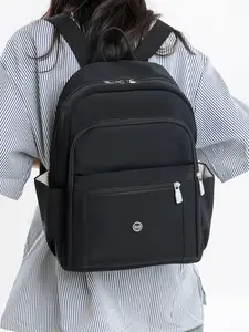 Women's backpack solid color clean color backpack zipper closure fashionable, versatile, casual and simple, suitable for students to go to school, commute to work, shopping, large capacity women's backpack