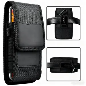 Men's Nylon Cell Phone Belt Pack with Wallet Cover Belt Loop & Pen Slot Compatible with Samsung Apple Motorola Phones Incl Galaxy Series Waist Bag Holder outdoorfun Zipper Belt Bag Waterproof Belt Bag