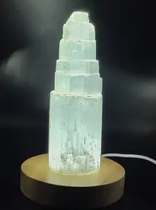 Selenite Tower with LED stand
