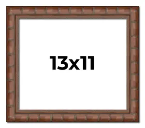 13x11 Brown Modern Bamboo Picture Frame - UV Acrylic, Foam Board Backing, Hanging Hardware