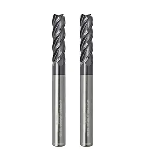 Tools Extra Long Carbide Square End Mill for  Alloy Steels,Cast Iron, Hardened Steel - 4 Flute Milling  1/8 Shank (1/8-3" 2 count)