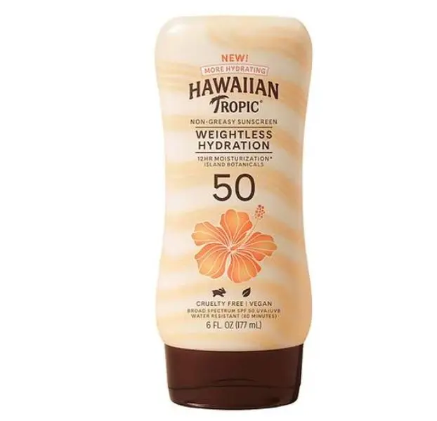 Hawaiian Tropic Weightless Hydration Lotion Sunscreen SPF 50, 6.0 fl oz