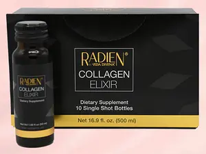 Radien Marine Collagen Elixir - 5000mg per Bottle x 10 Bottles - Natural Beauty from within - No Lactose - 10 Single Shot Bottles