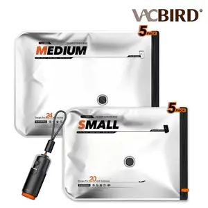 【Summer Vibes 】Vacbird U8 Vacuum Bags for Travel with USB & Battery 2-in-1 Rechargeable Air Pump, 10 Pack Compression Storage Bags for Luggage and Home Storage, Space Saver for Clothes, Bedding