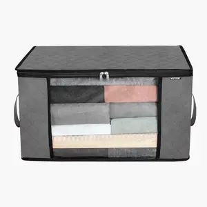 60L 6 Pack Large Cloth Storage Bags Duvet Bedding Clothing Organizer with Zip